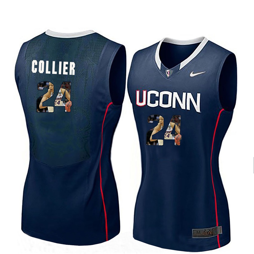 women uconn huskies navy napheesa collier college basketball player portrait jersey