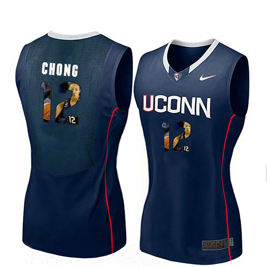 women uconn huskies navy saniya chong college basketball player portrait jersey