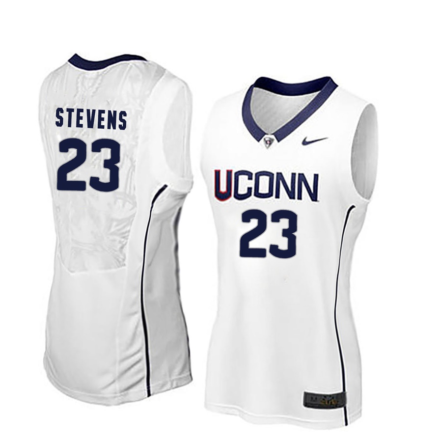 women uconn huskies white 23 azura stevens ncaa basketball player name and number jersey