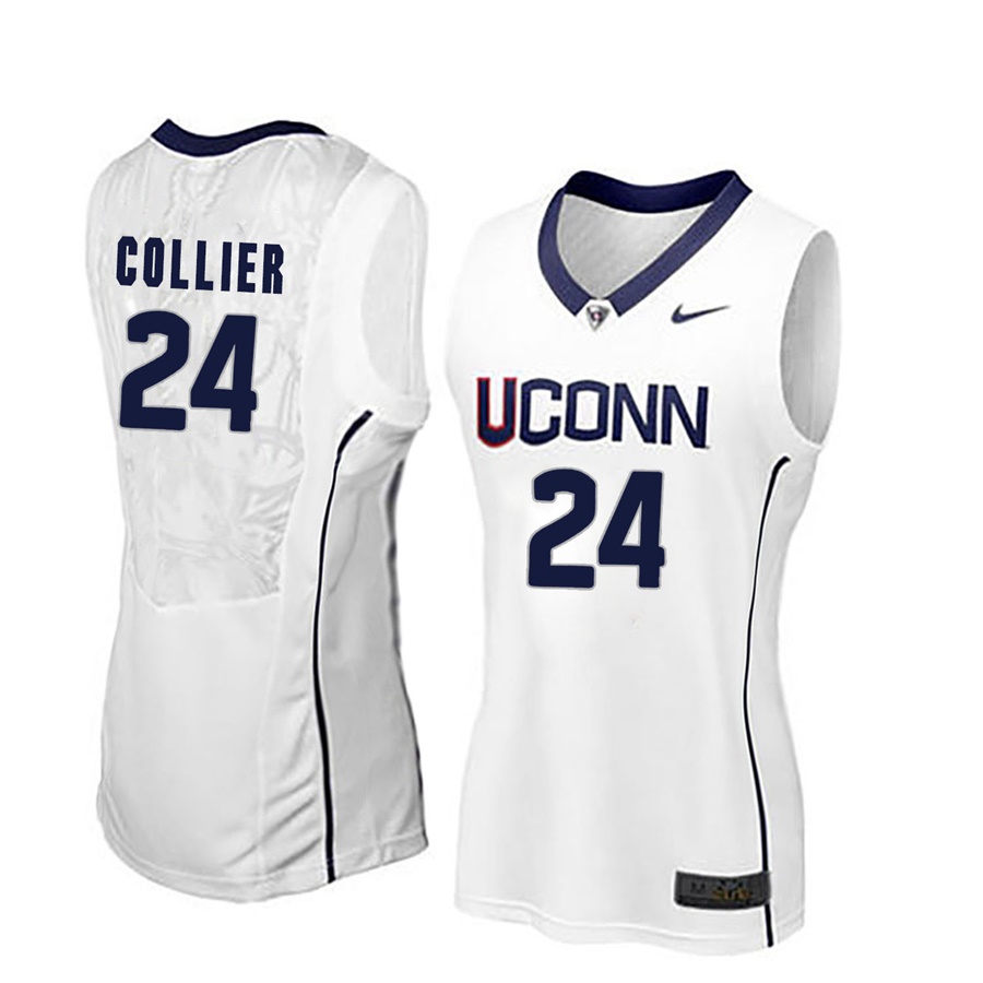 women uconn huskies white 24 napheesa collier ncaa basketball player name and number jersey