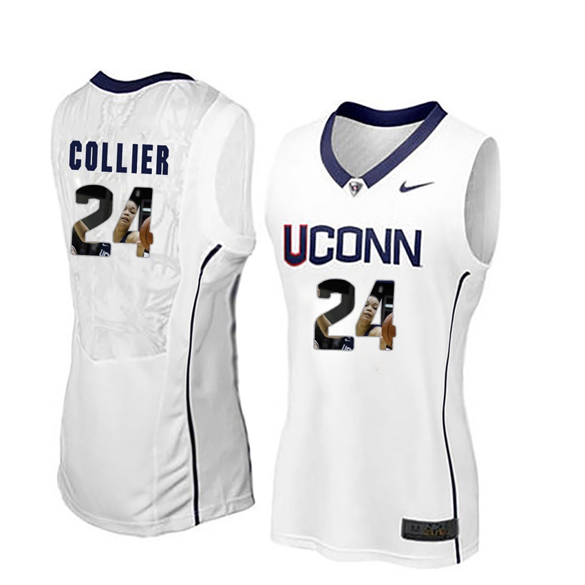 women uconn huskies white napheesa collier college basketball player portrait jersey