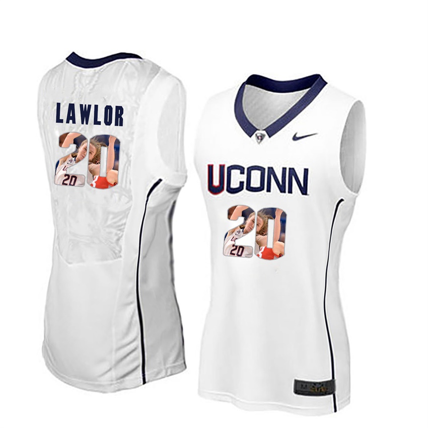 women uconn huskies white tierney lawlor college basketball player portrait jersey