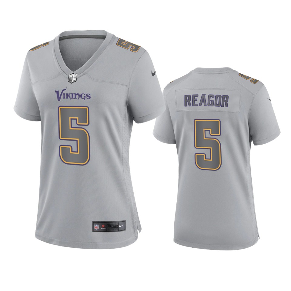 women vikings jalen reagor atmosphere fashion game gray jersey