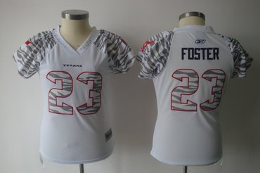 women zebra field flirt houston texans 23 arian foster white jerseys