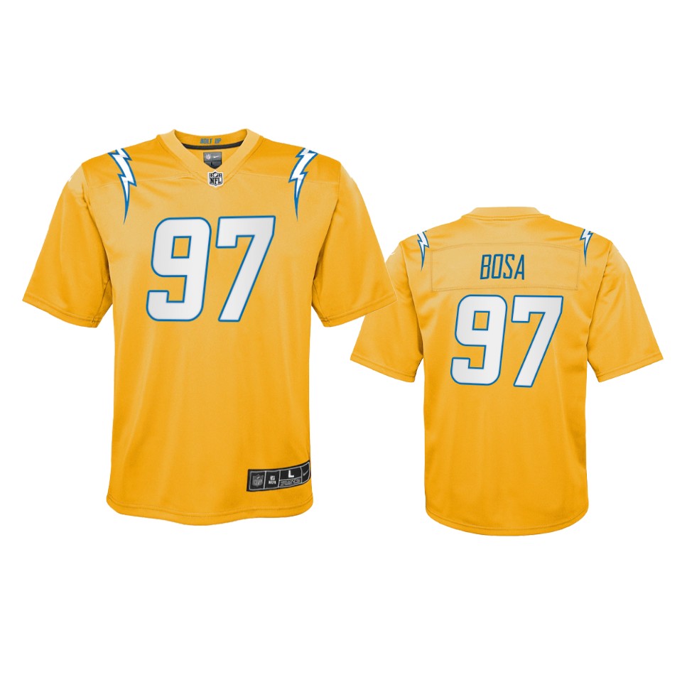 youth chargers joey bosa gold inverted game jersey