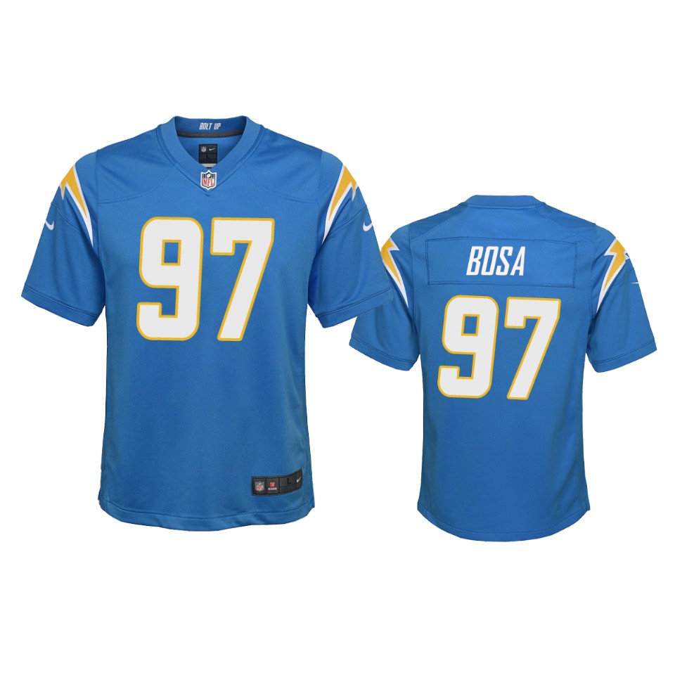 youth chargers joey bosa powder blue 2020 game jersey