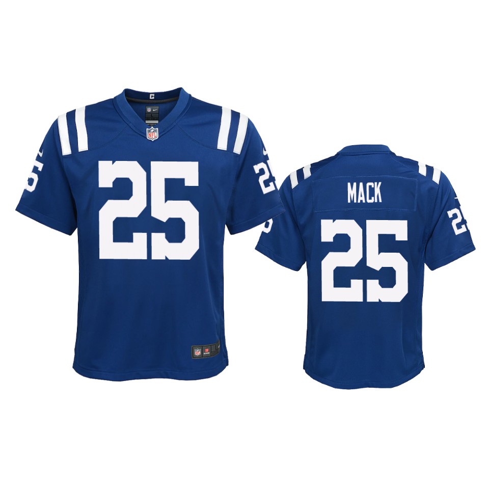 youth colts marlon mack royal 2020 game jersey