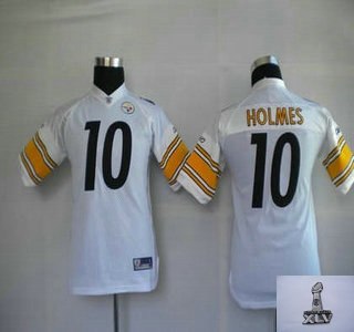 youth jerseys pittsburgh steelers #10 santonio holmes white 2011 superbowl