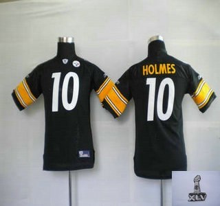 youth jerseys pittsburgh steelers 10# santonio holmes black 2011 superbowl