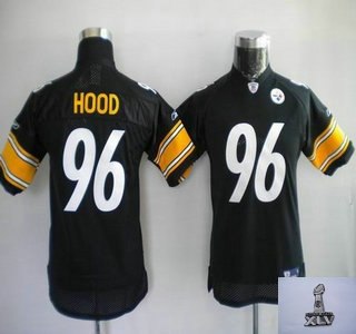 youth jerseys pittsburgh steelers 96 hood black 2011 superbowl