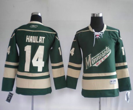 youth nhl jerseys minnesota wild 14# havlat greend