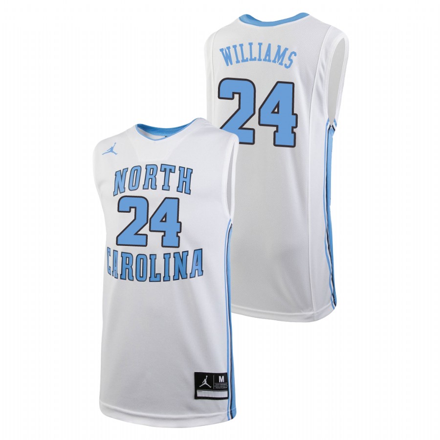 youth north carolina tar heels kenny williams white replica college basketball jersey