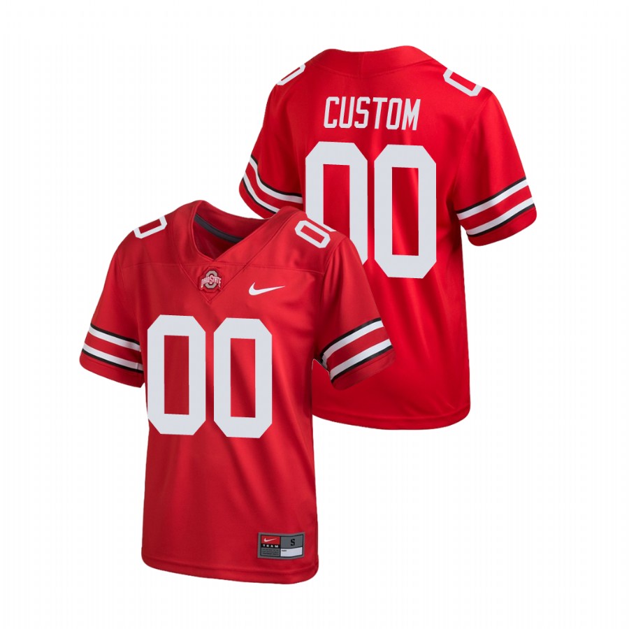 youth ohio state buckeyes custom scarlet untouchable football jersey
