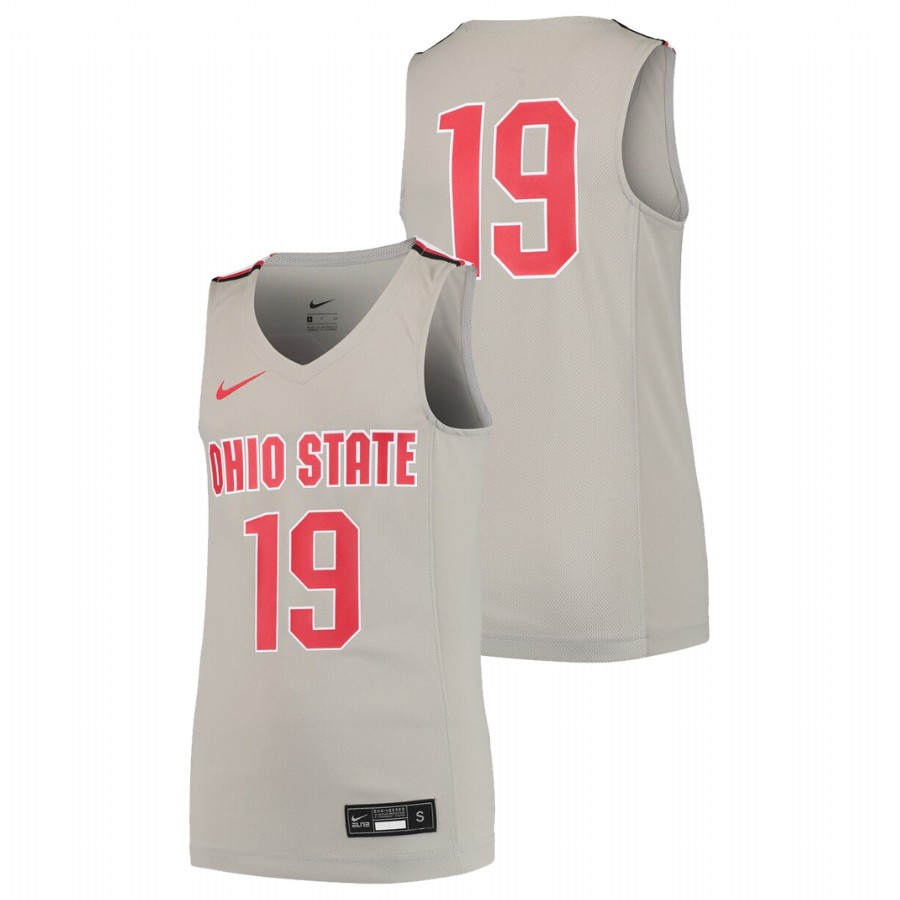 youth ohio state buckeyes gray replica jersey