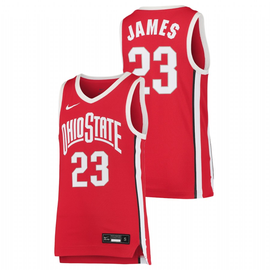 youth ohio state buckeyes lebron james college basketball replica scarlet jersey