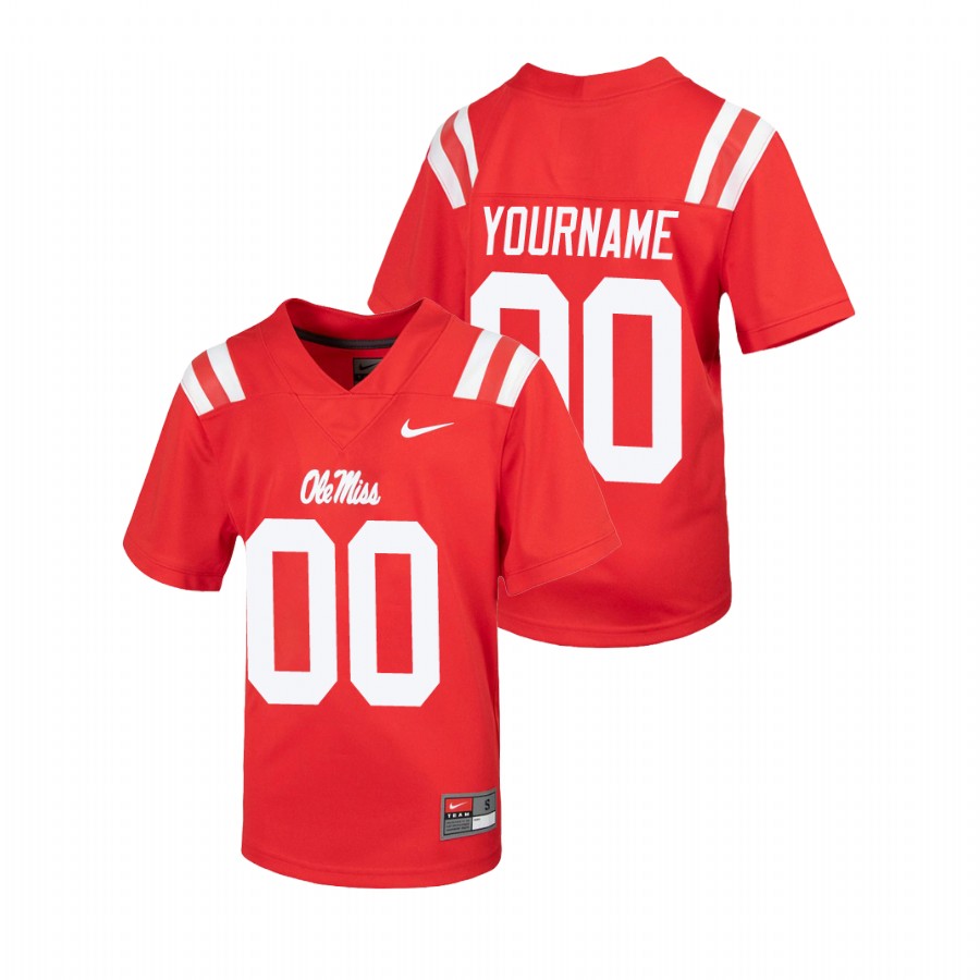 youth ole miss rebels custom red untouchable football jersey