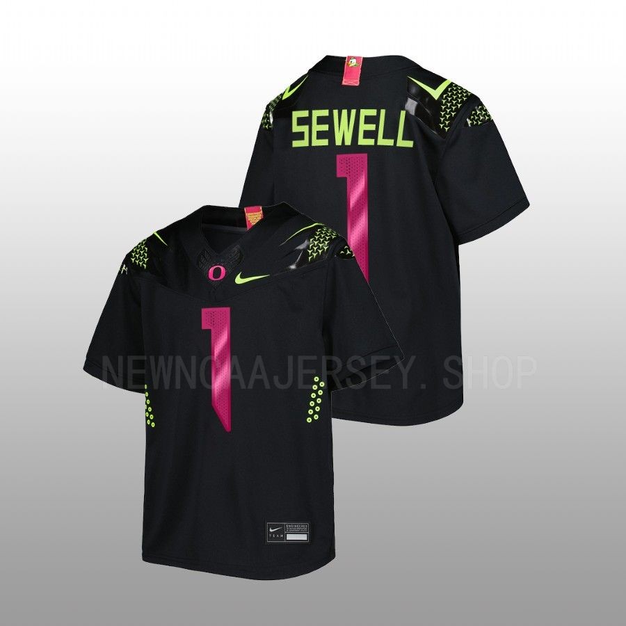 youth oregon ducks noah sewell untouchable football breast cancer awareness black jersey