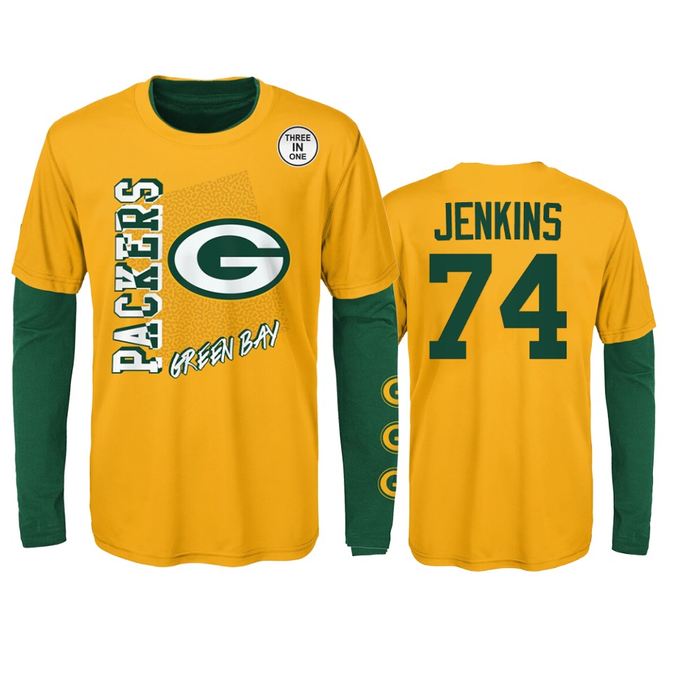 youth packers elgton jenkins gold green combo set t shirt