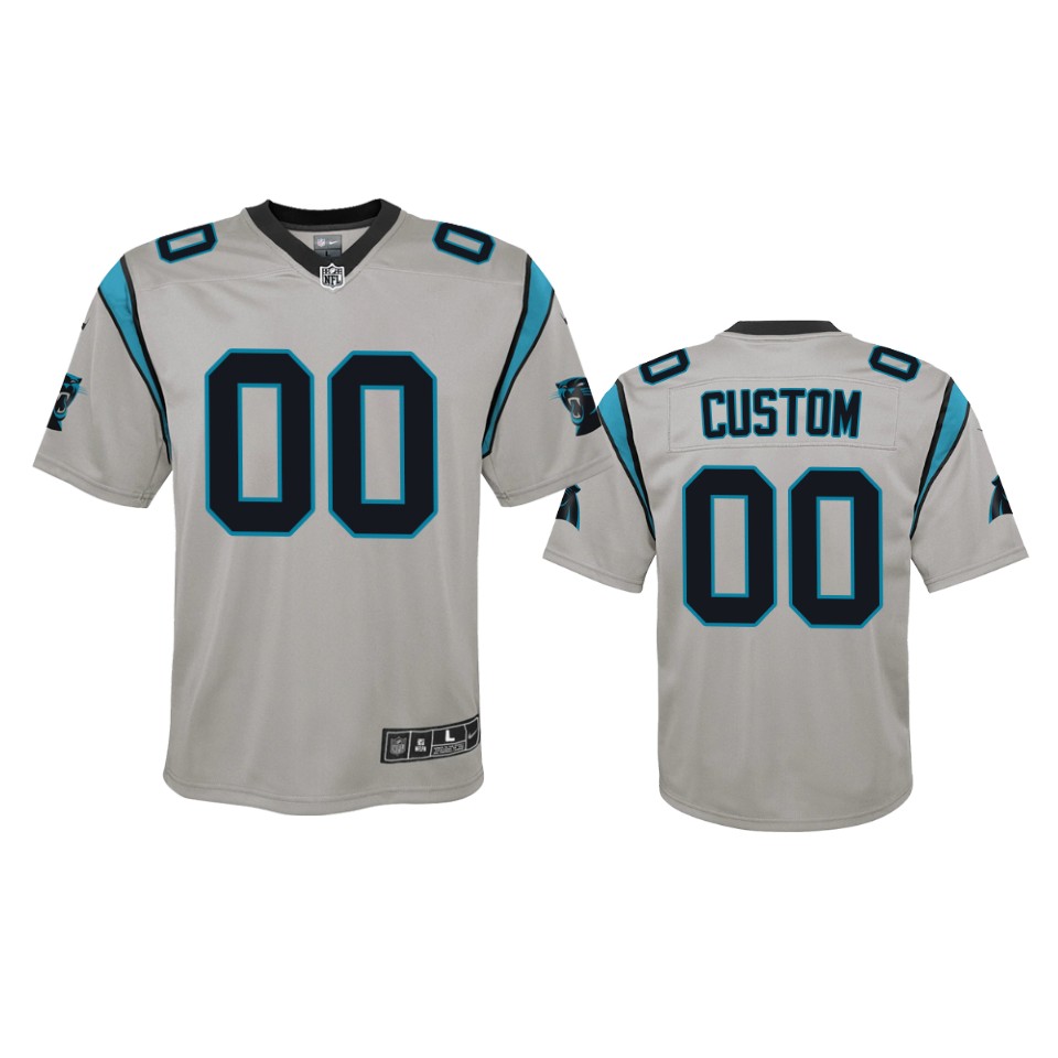 youth panthers custom silver inverted game jersey