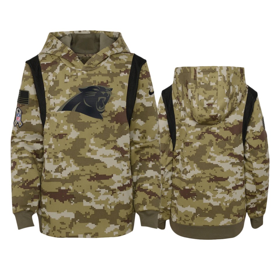 youth panthers olive 2021 salute to service hoodie