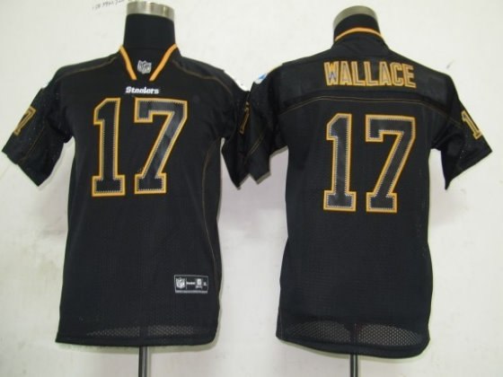 youth pittsburgh steelers 17 wallace lights out black jerseys