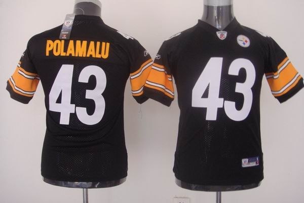 youth pittsburgh steelers 43 troy polamalu black jerseys