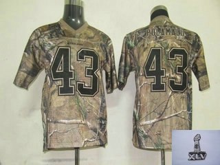 youth pittsburgh steelers 43 troy polamalu camo 2011 superbowl