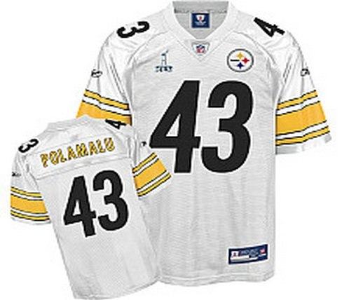 youth pittsburgh steelers 43 troy polamalu white super bowl xliii jerseys
