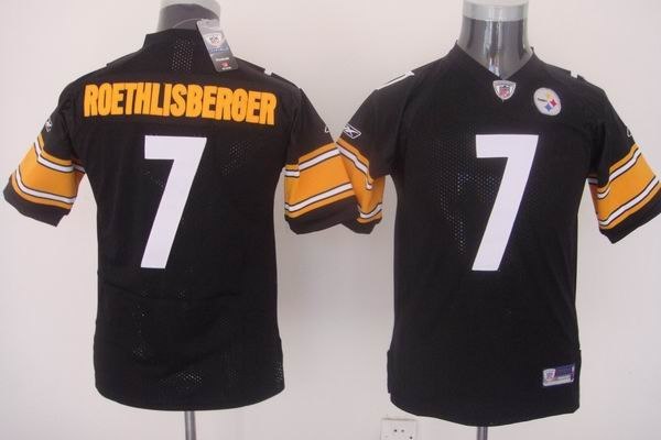 youth pittsburgh steelers 7 ben roethlisberger black jerseys