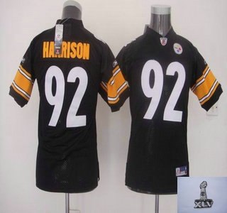 youth pittsburgh steelers 92 james harrison black jerseys 2011 superbowl
