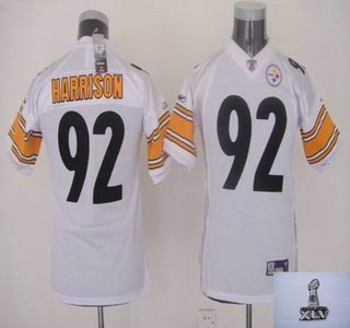 youth pittsburgh steelers 92 james harrison white jerseys 2011 superbowl
