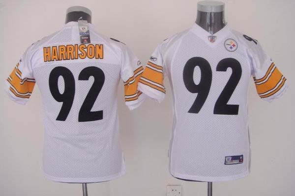 youth pittsburgh steelers 92 james harrison white jerseys
