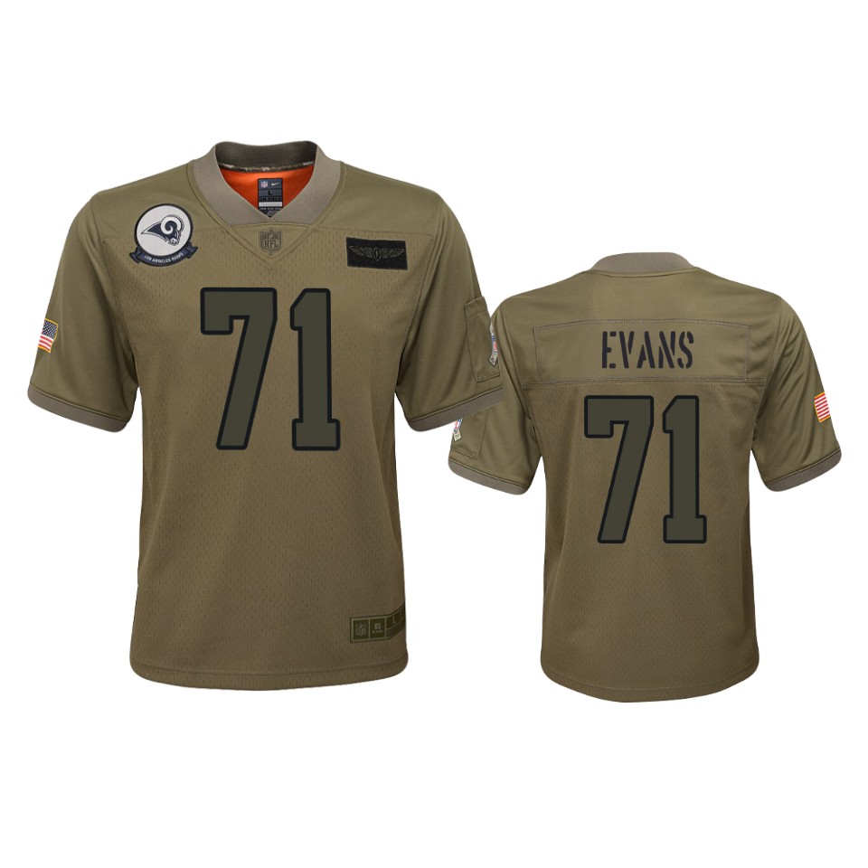 youth rams bobby evans camo 2019 salute to service jersey