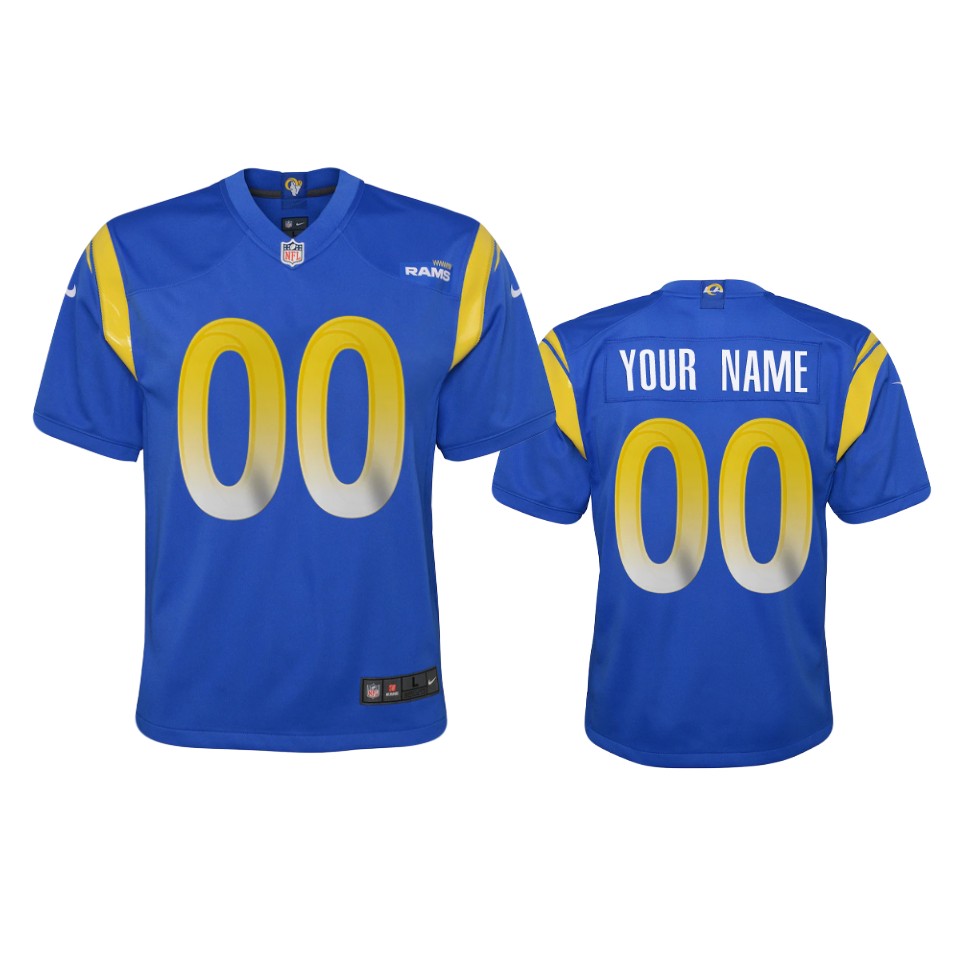 youth rams custom royal 2020 game jersey