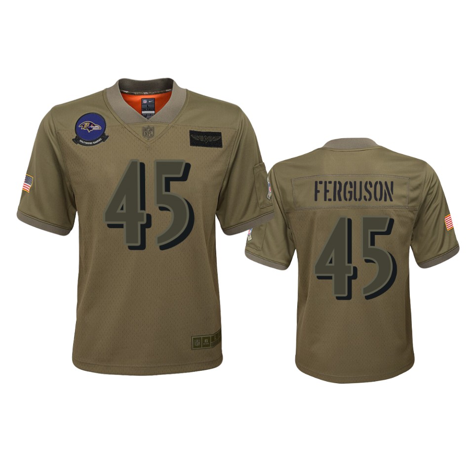 youth ravens jaylon ferguson camo game 2019 salute to service jersey