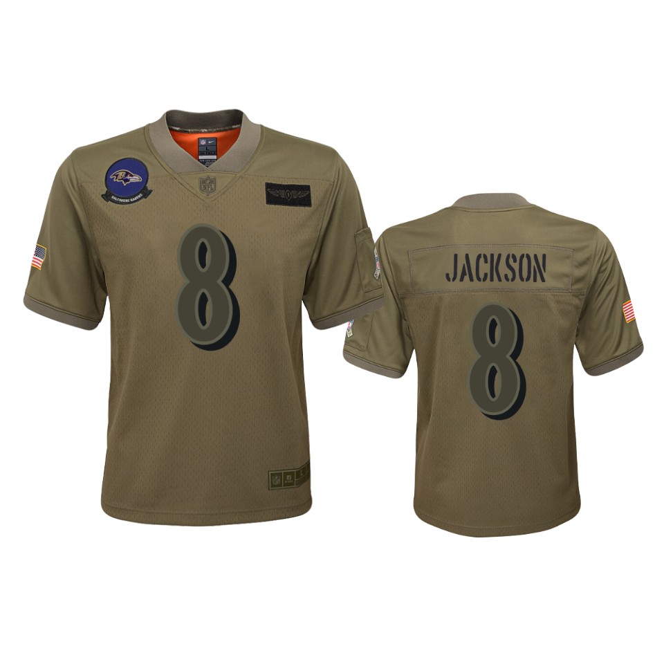 youth ravens lamar jackson camo game 2019 salute to service jersey