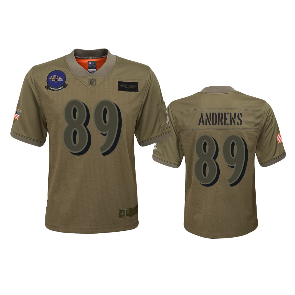 youth ravens mark andrews camo game 2019 salute to service jersey