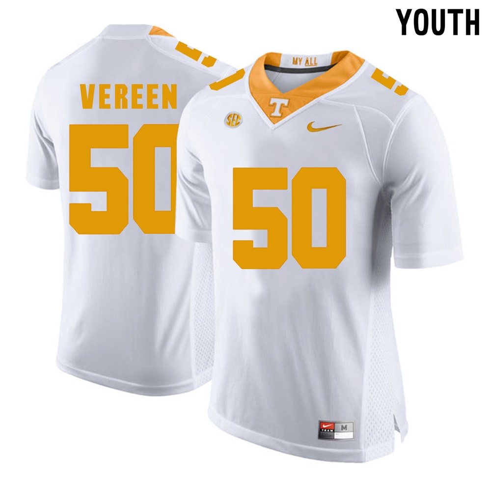 youth tennessee volunteers white corey vereen college football jersey