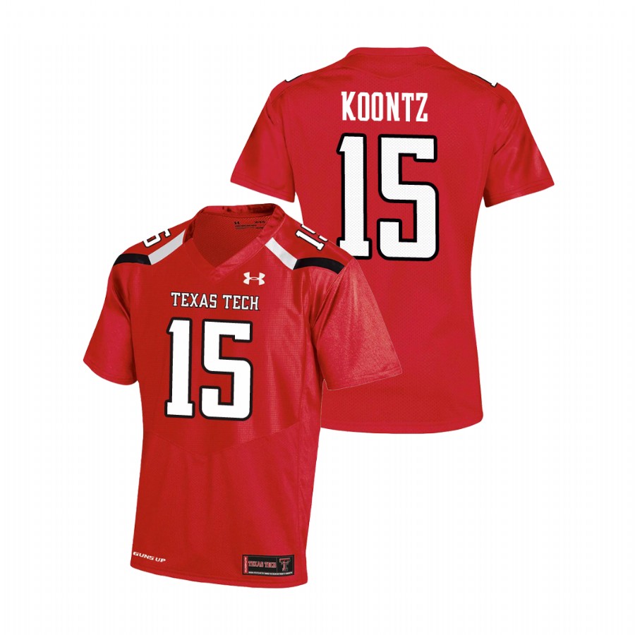 youth texas tech red raiders travis koontz red replica football jersey