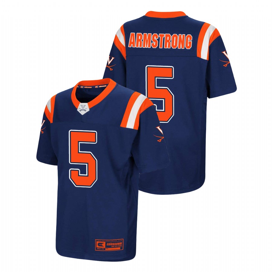 youth virginia cavaliers brennan armstrong navy college football jersey