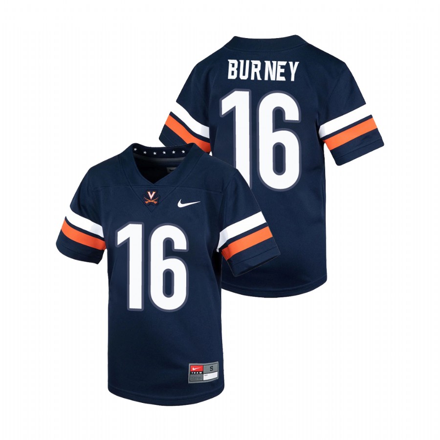 youth virginia cavaliers richard burney navy untouchable football jersey