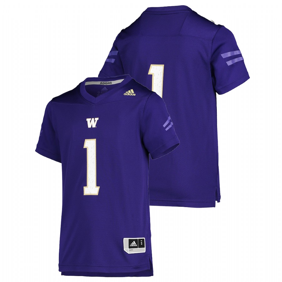 youth washington huskies custom purple college football replica jersey 0a